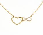 Golden necklace k14 with heart and infinity symbol ( code S214957)